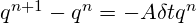  q^{n+1} -q^n = -A \delta tq^n