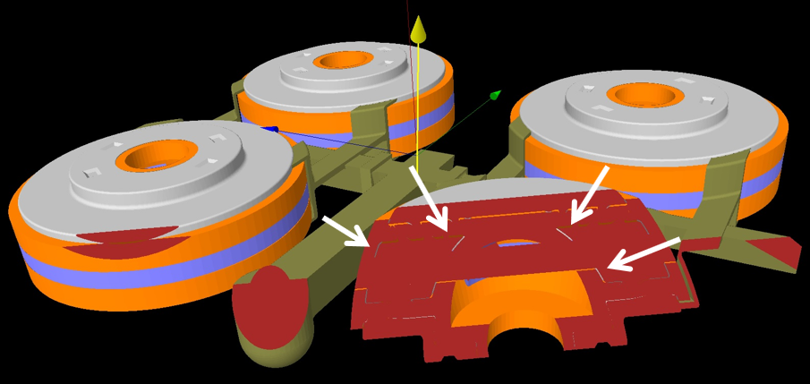 CAD形状のトレランスに起因する隙間は製造要件として必要ですが、湯流れシミュレーションでは漏れを引き起こします。FLOW-3D CAST Ver.5ではこれらの隙間を埋めることが可能です。