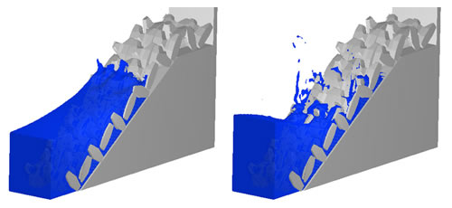 図5b:露出した防波堤 - アクロポッド規則。